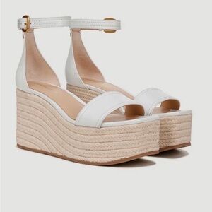 Veronica Beard White Platform Sandals